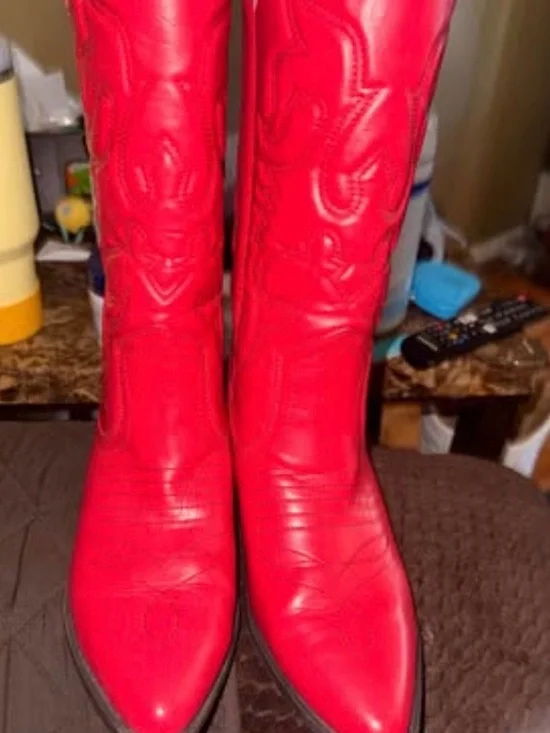 Soda Red Western Cowboy Heeled Boots - Picture 4 of 10